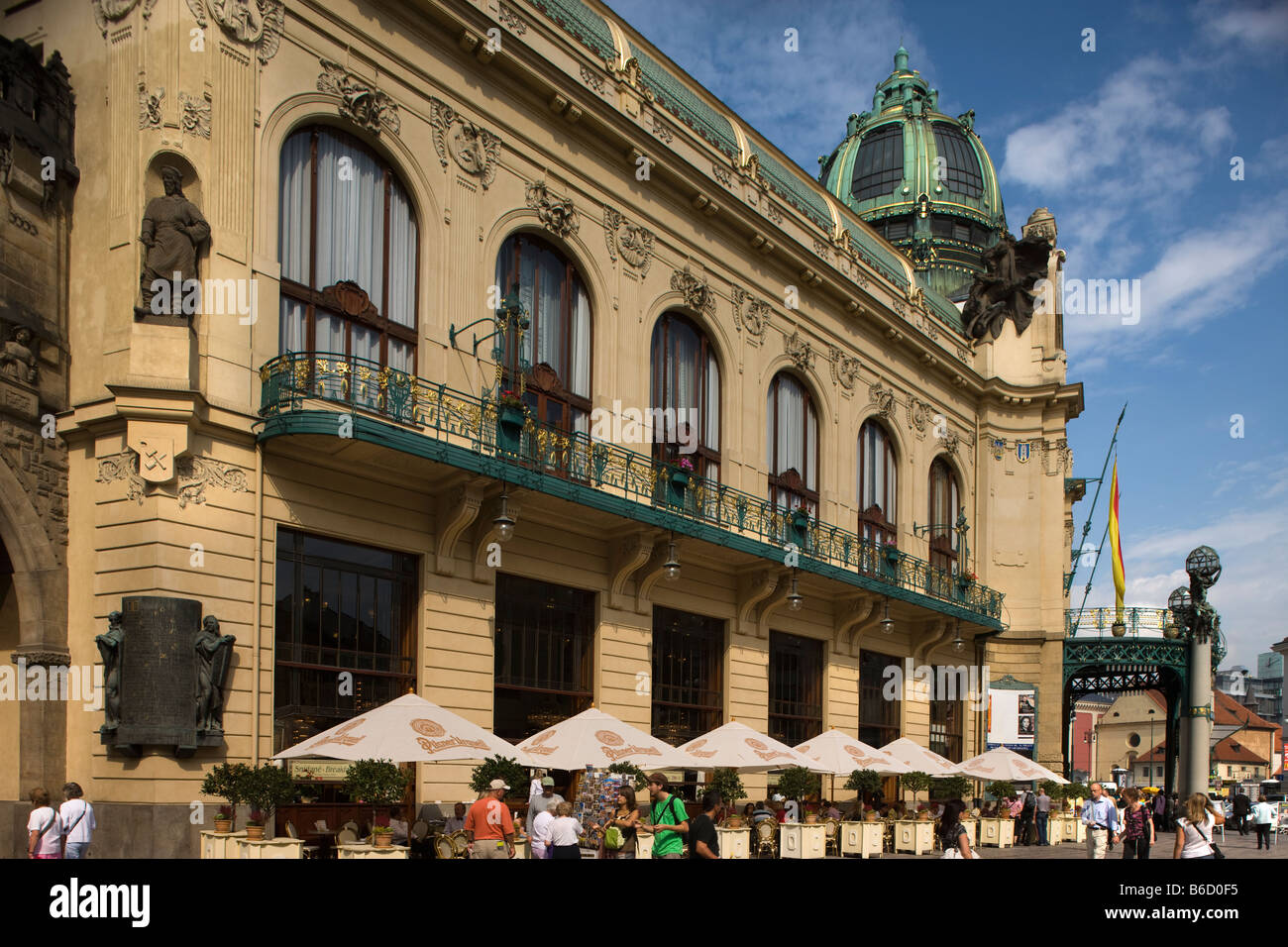 OBECNI DUM GEMEINDEHAUS NOVE MESTO PRAG TSCHECHISCHE REPUBLIK Stockfoto