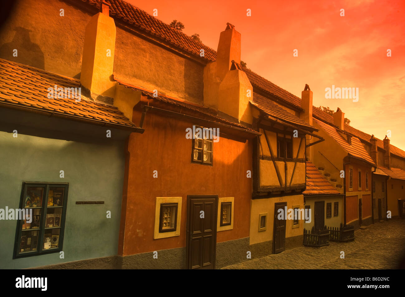 HÄUSER AM BURGVIERTEL GOLDEN LANE HRADSCHIN PRAG TSCHECHISCHE REPUBLIK Stockfoto