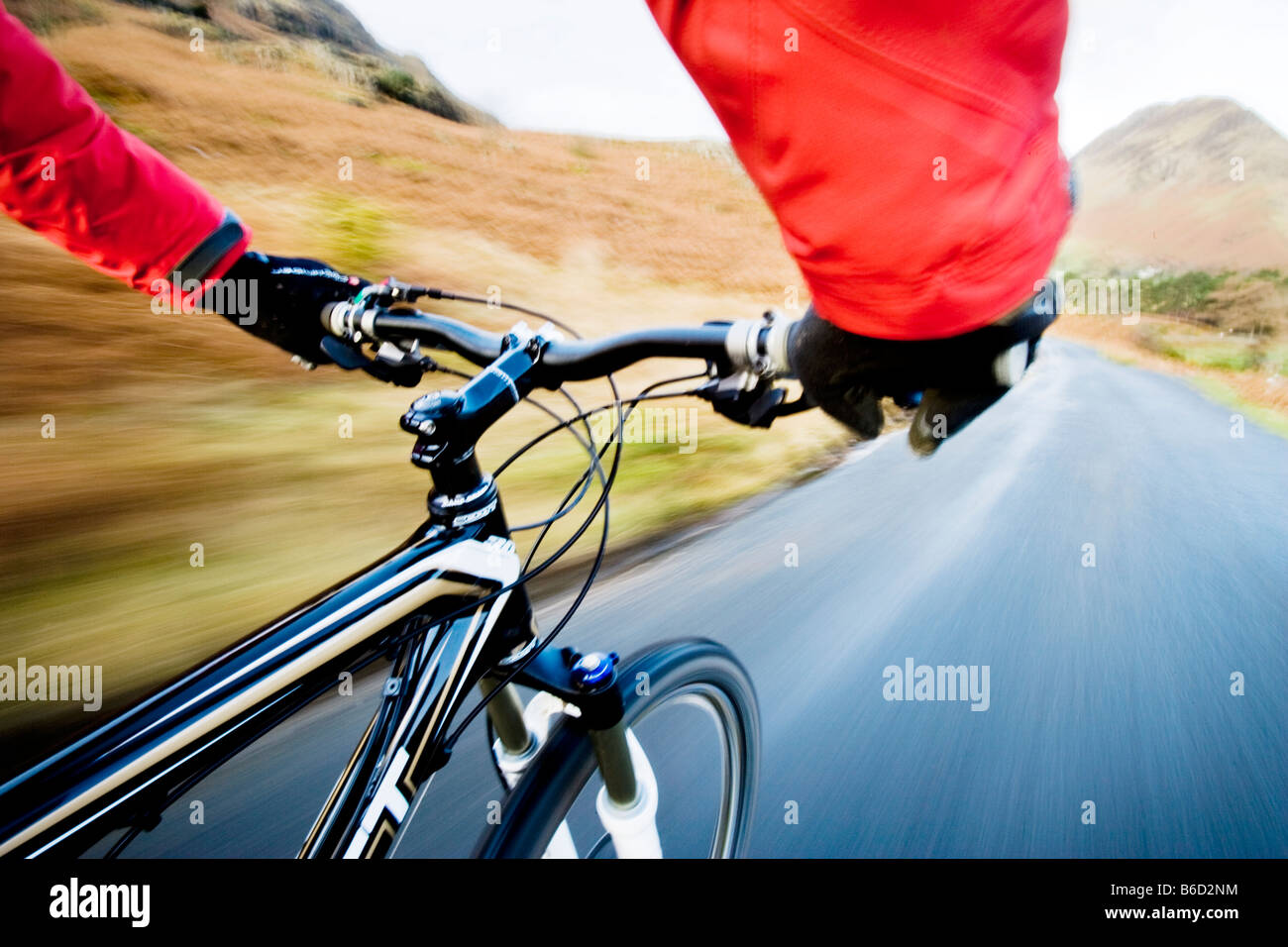 Mountainbiken in tiefste im englischen Lake District Cumbria UK Stockfoto