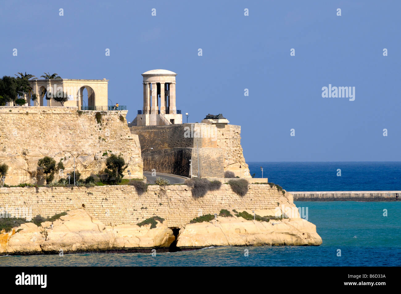 Belagerung Bel an der Uferpromenade In Valletta Stockfoto