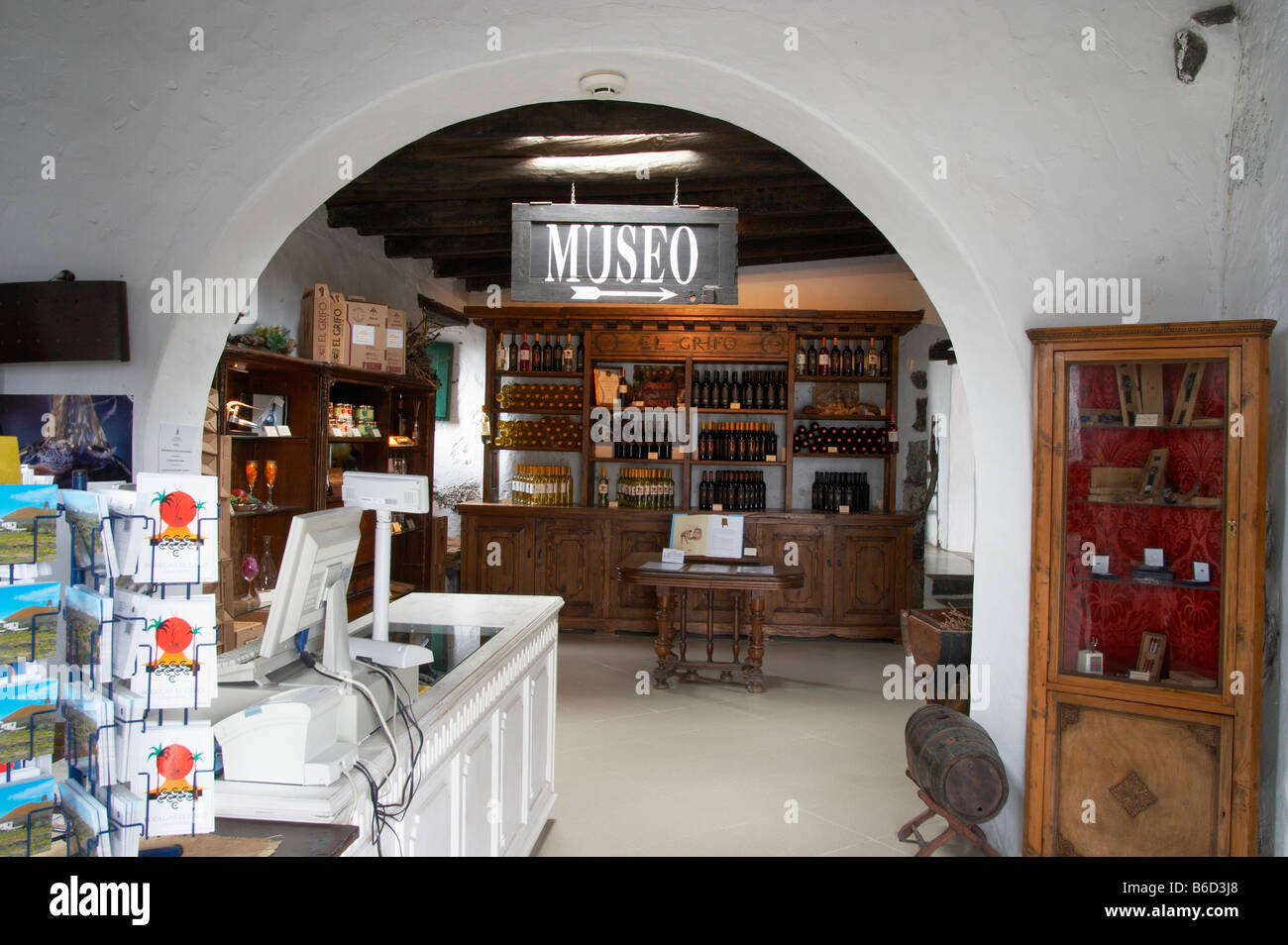 Weinmuseum In das Weinanbaugebiet La Geria Stockfoto