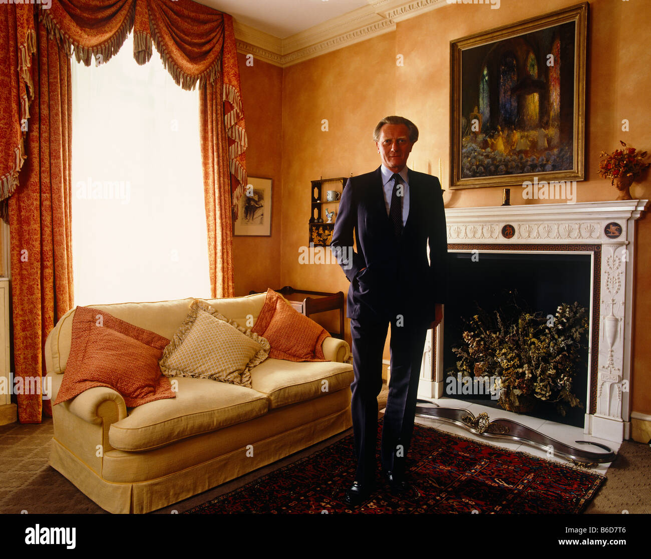 Michael Heseltine, konservative Politiker zu Hause Stockfoto