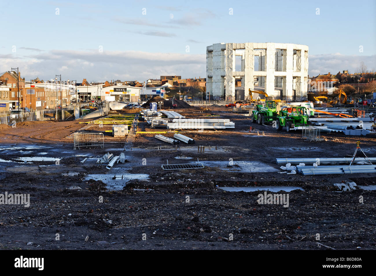 Bau Baustelle in North Tyneside Stockfoto