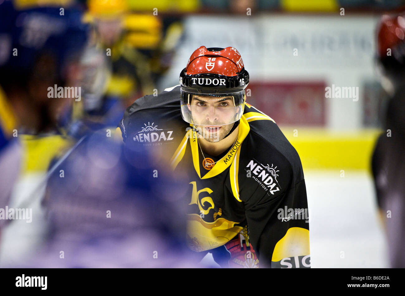 Florian Conz GSHC Vs Zürich-Kloten an Les Vernets Stadion Genf 9. Dezember 2008 Stockfoto