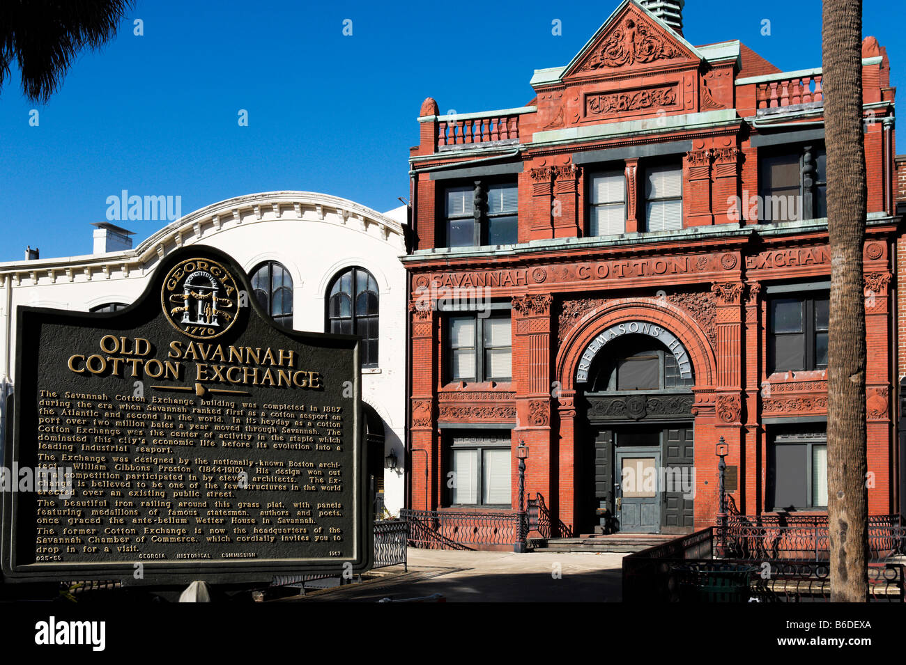 Alten Savannah Cotton Exchange, E Bay Street, Altstadt, Savannah, Georgia, USA Stockfoto