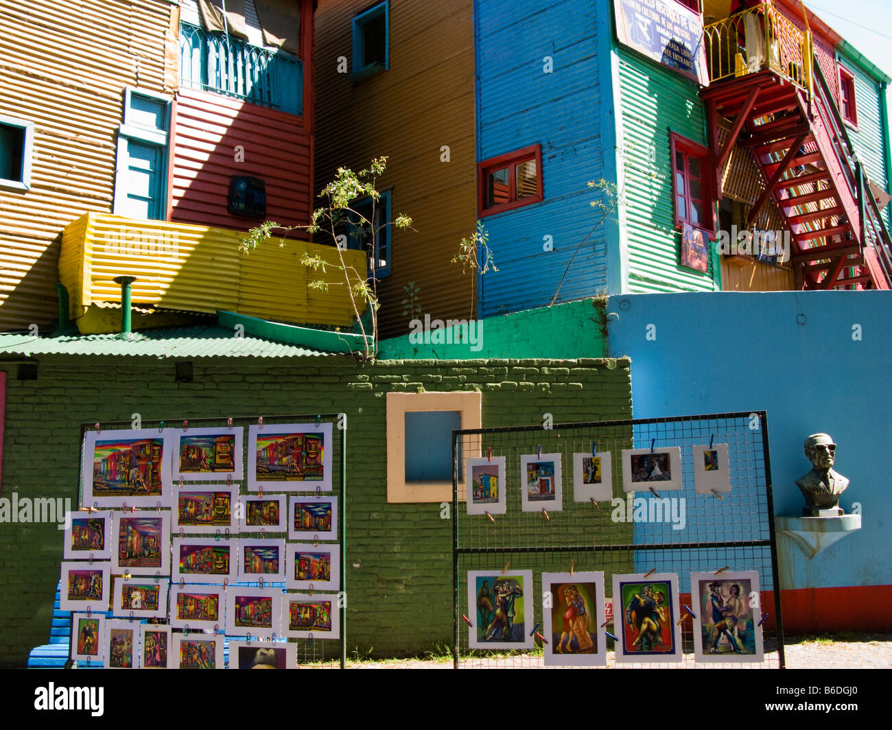 Bilder zum Verkauf im Stadtteil La Boca, Buenos Aires, Argentinien Stockfoto