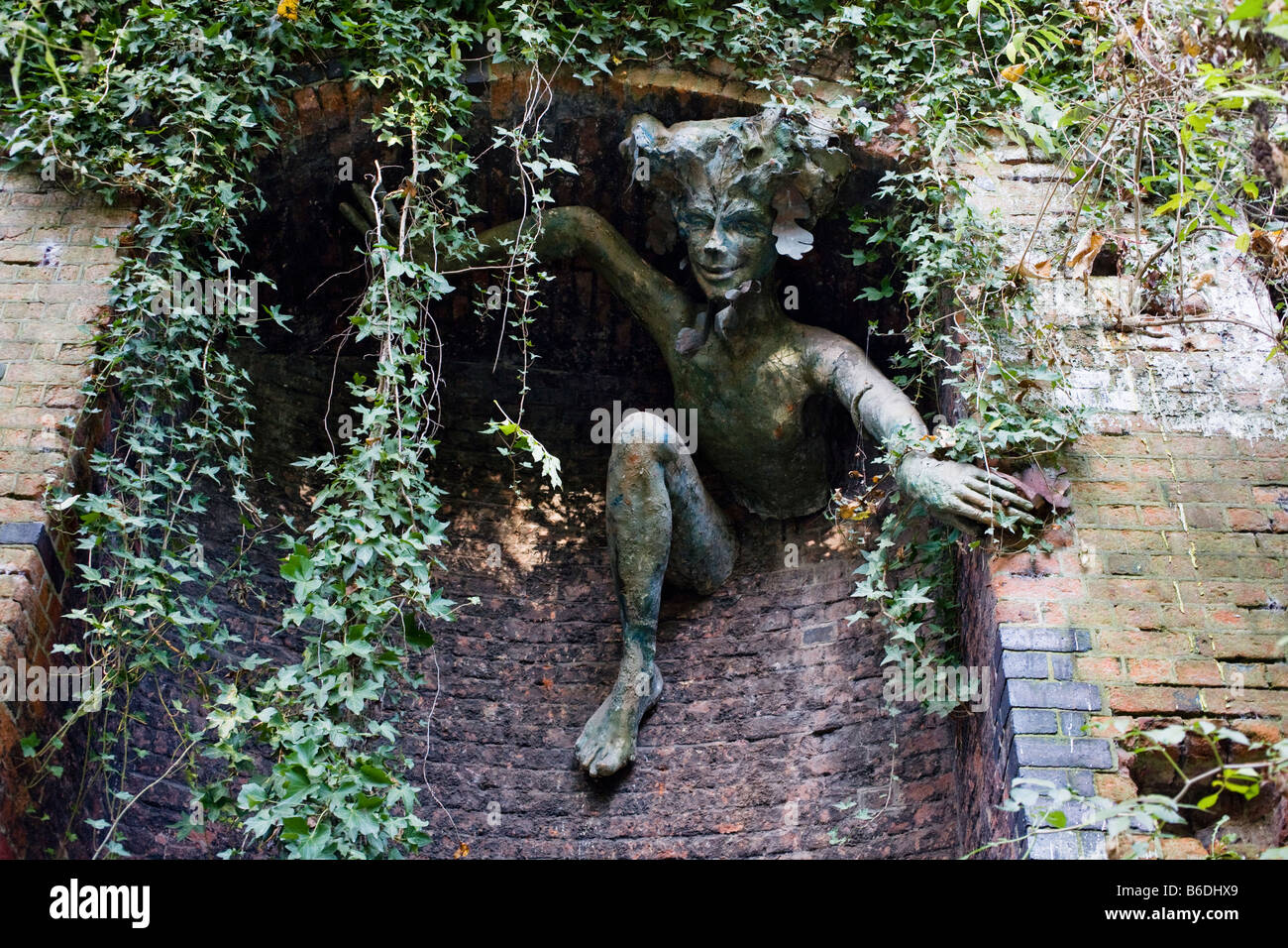 Statue von Spriggan. Parkland Spaziergang, Crouch End, London, England, Vereinigtes Königreich Stockfoto