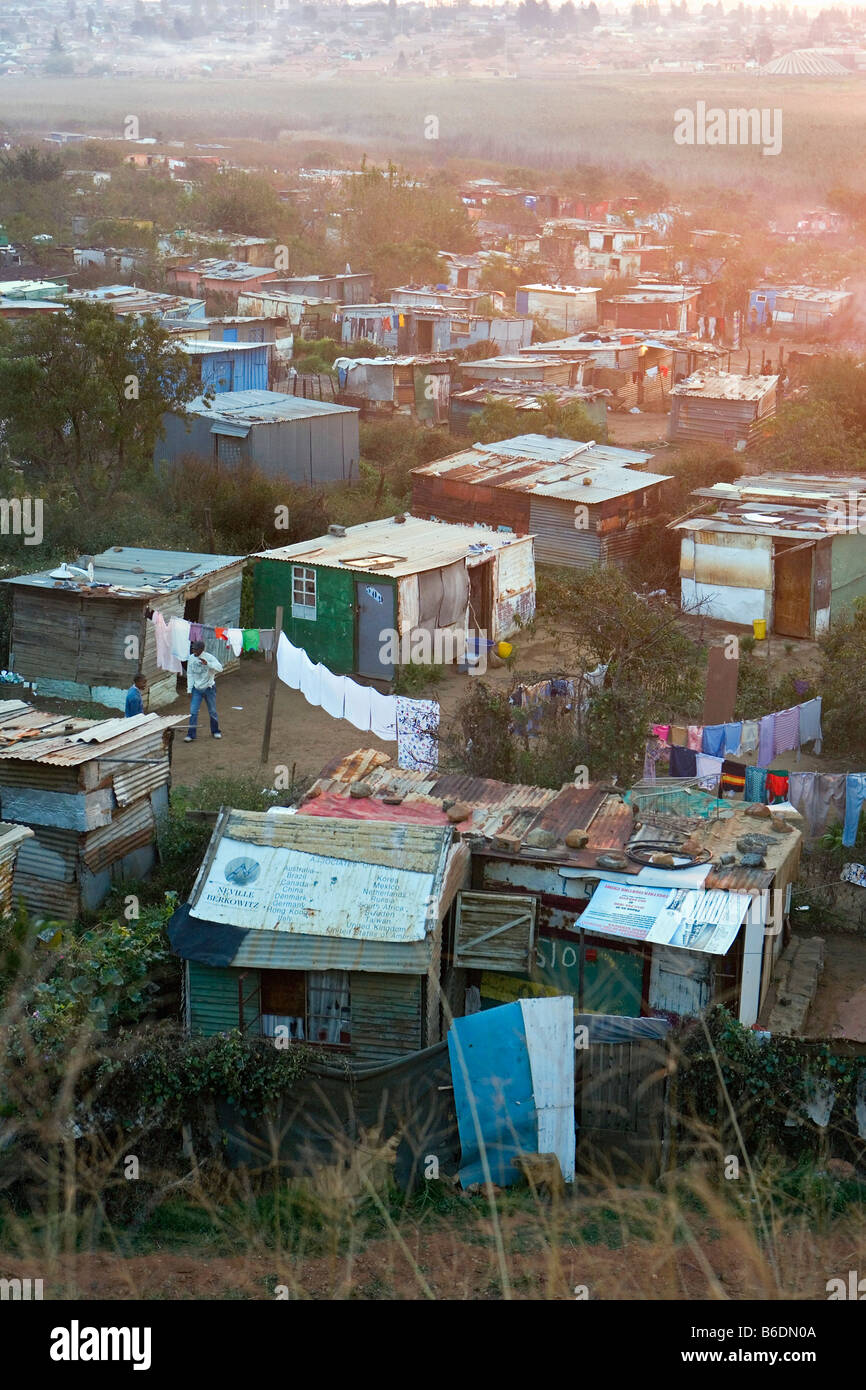 Südafrika, Johannesburg, Soweto, Blick auf die Slums und squatter Camps Stockfoto