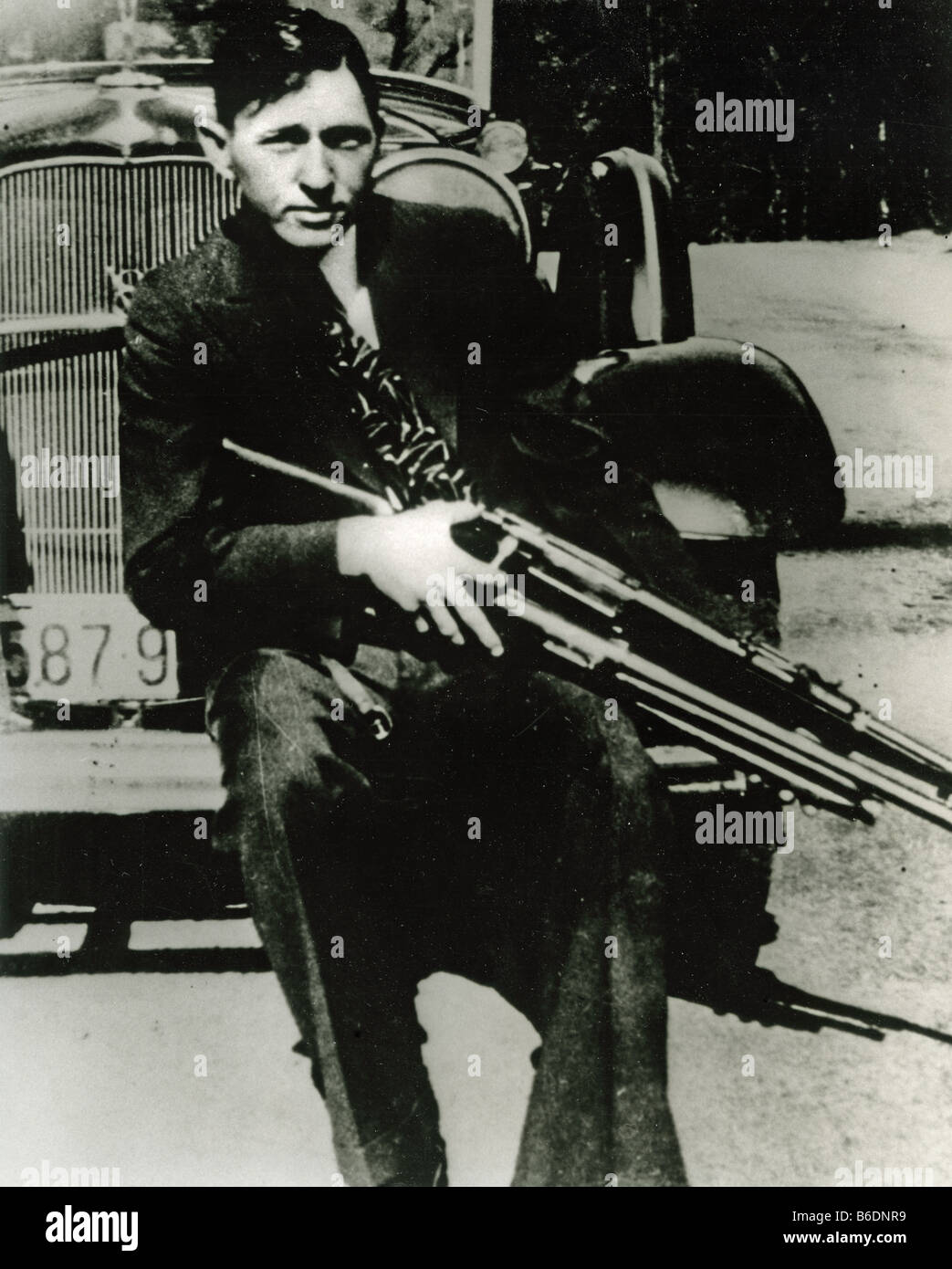 CLYDE BARROW (1909-1934), die mit Bonnie Parker eine berüchtigte Räuber während der amerikanischen Weltwirtschaftskrise wurde Stockfoto
