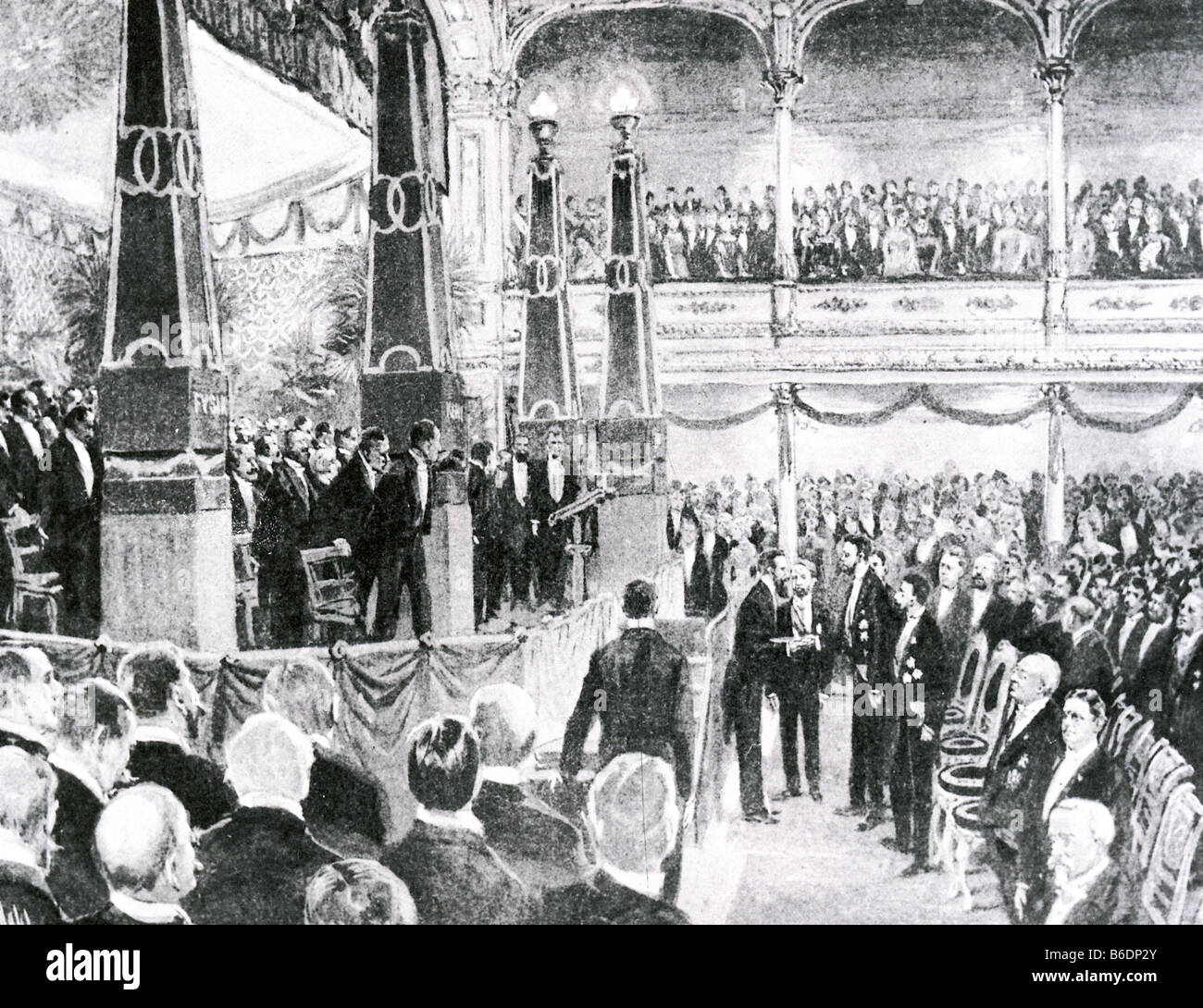 NOBEL PRIZE Award der erste Nobelpreise an der Royal Academy of Music in Stockholm, Schweden im Jahre 1901 - siehe Beschreibung unten Stockfoto