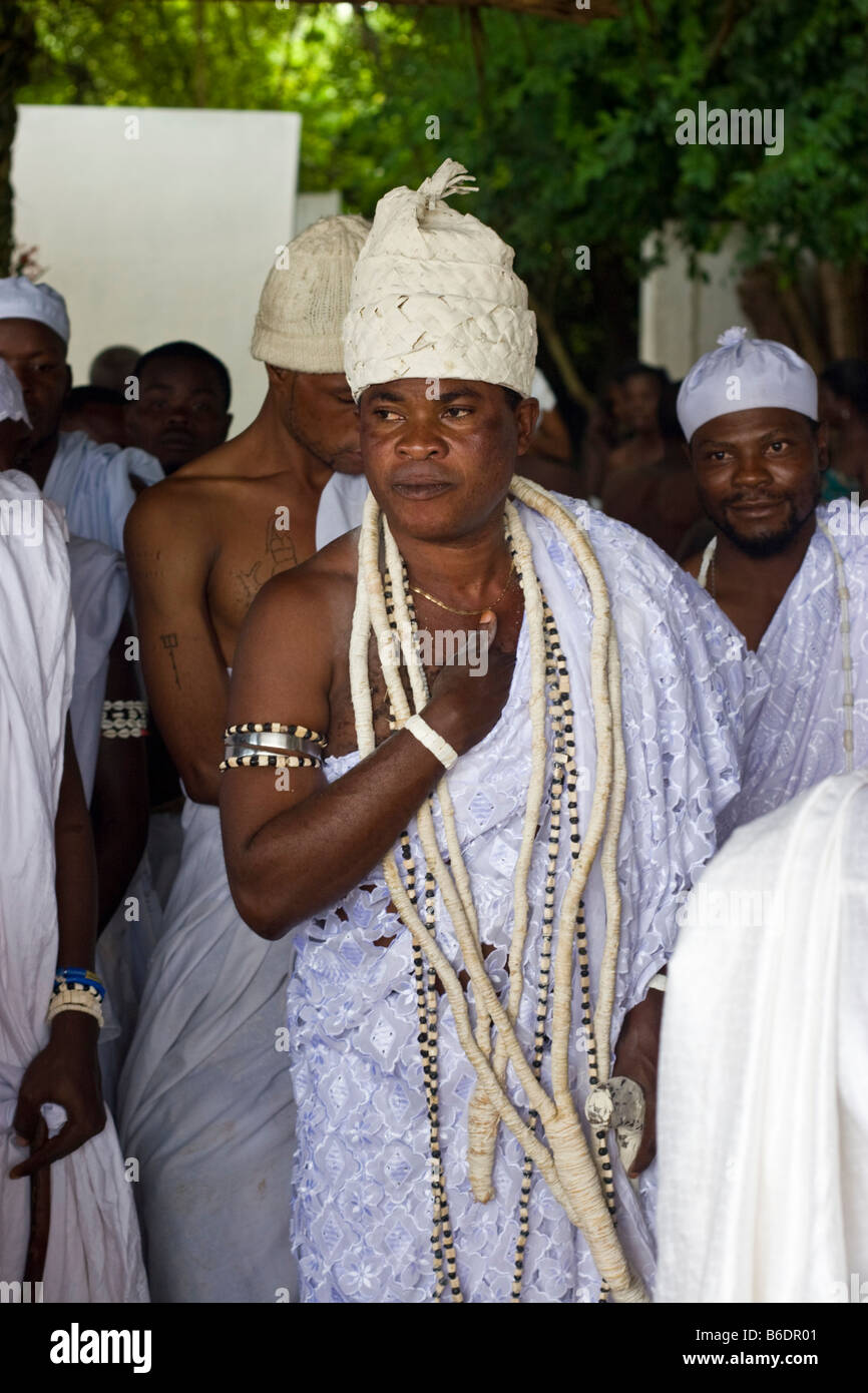 Voodoo Priester während Epe Ekpe Festival, Aneho, Togo. Stockfoto