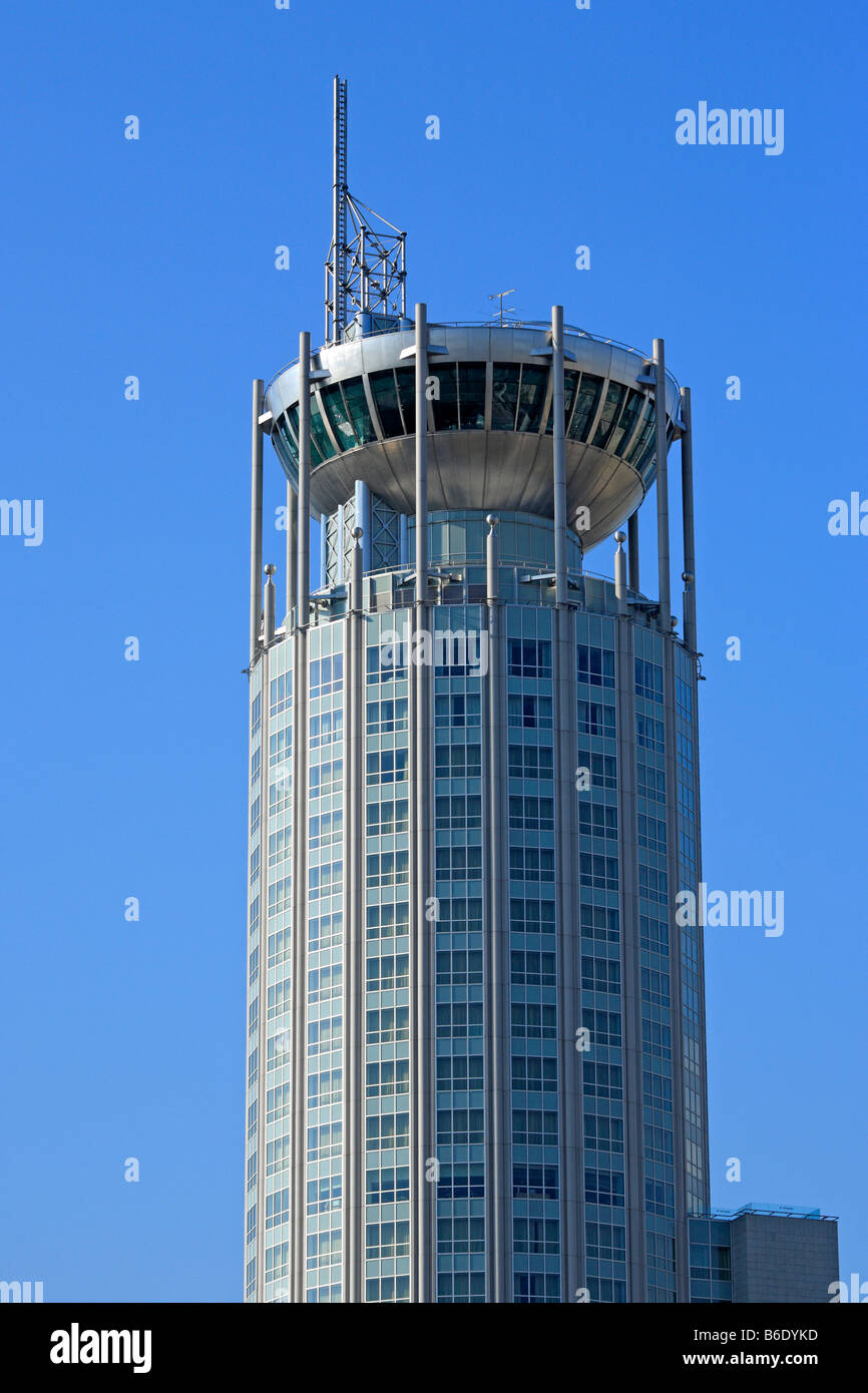 Moderne Architektur, hohe Gebäude mit Hausmusik, Blick von Moskwa, Moskau, Russland Stockfoto