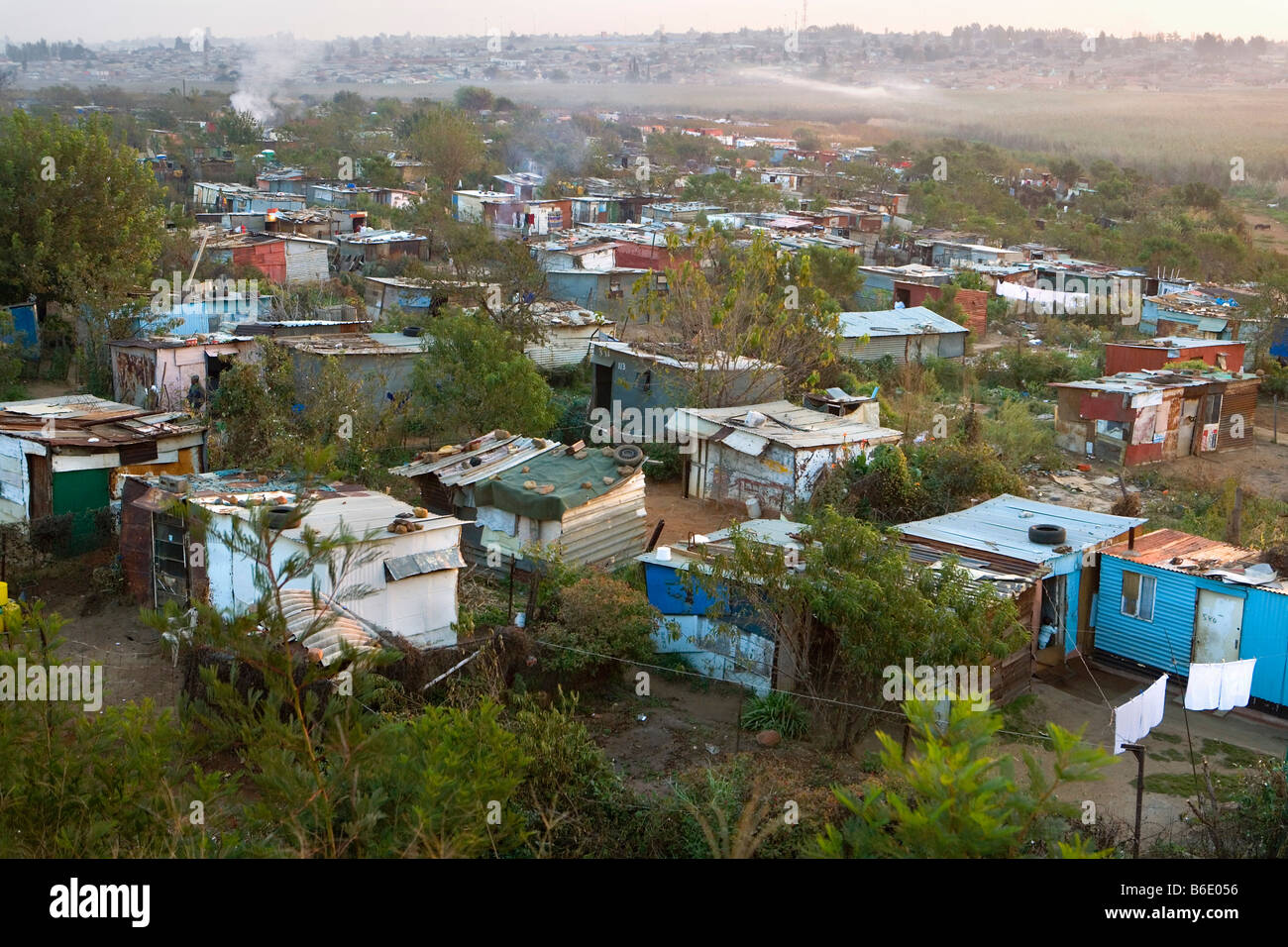 Südafrika, Johannesburg, Soweto, Blick auf die Slums und squatter Camps Stockfoto
