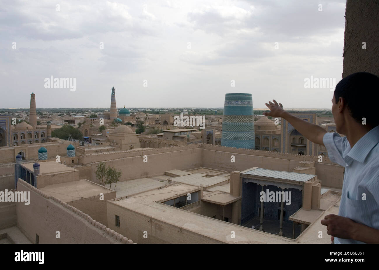 Blick über die Altstadt Itchan Kala in Chiwa, Usbekistan Stockfoto
