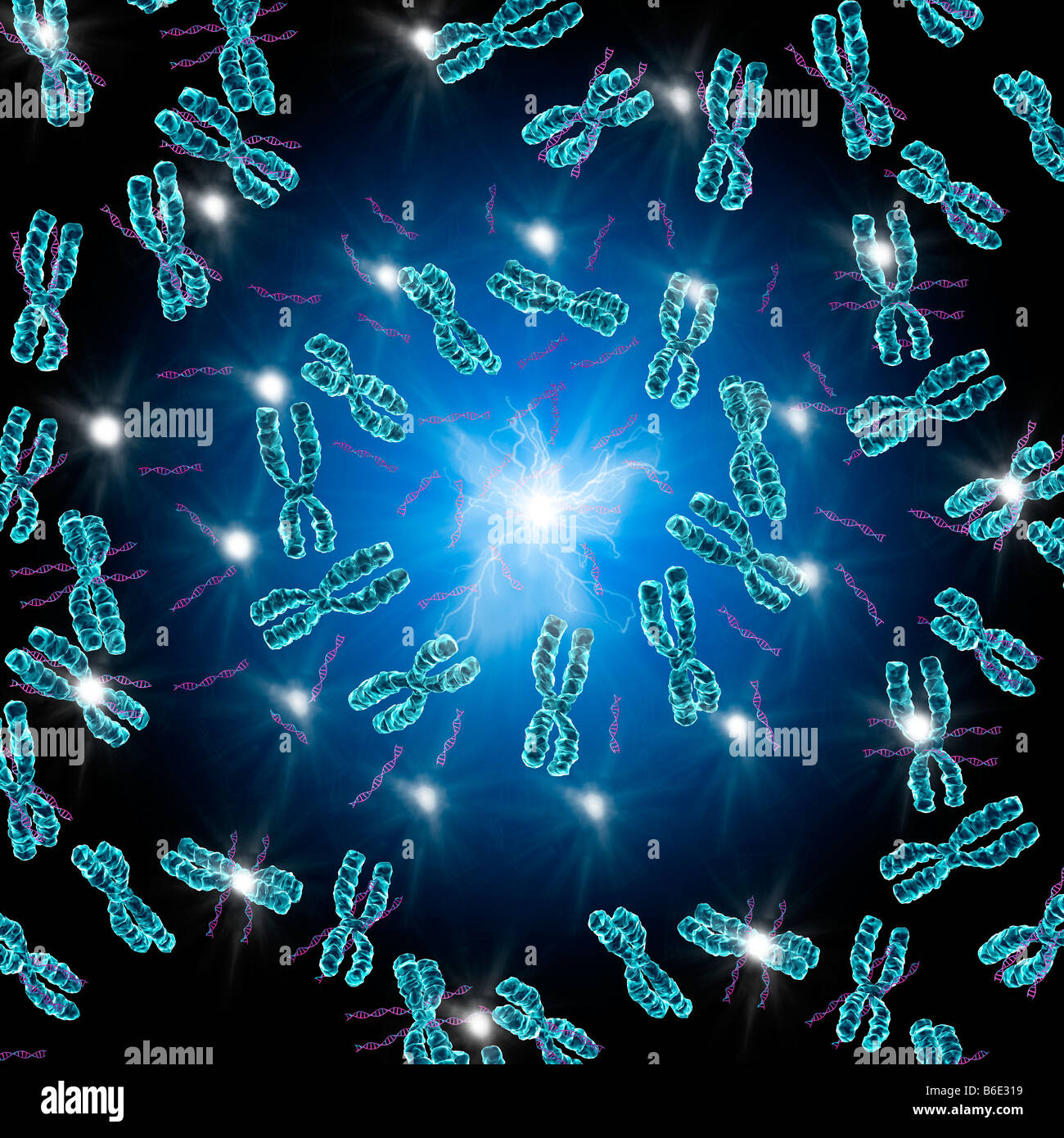 Computer-Grafik der Chromosomen Stockfoto