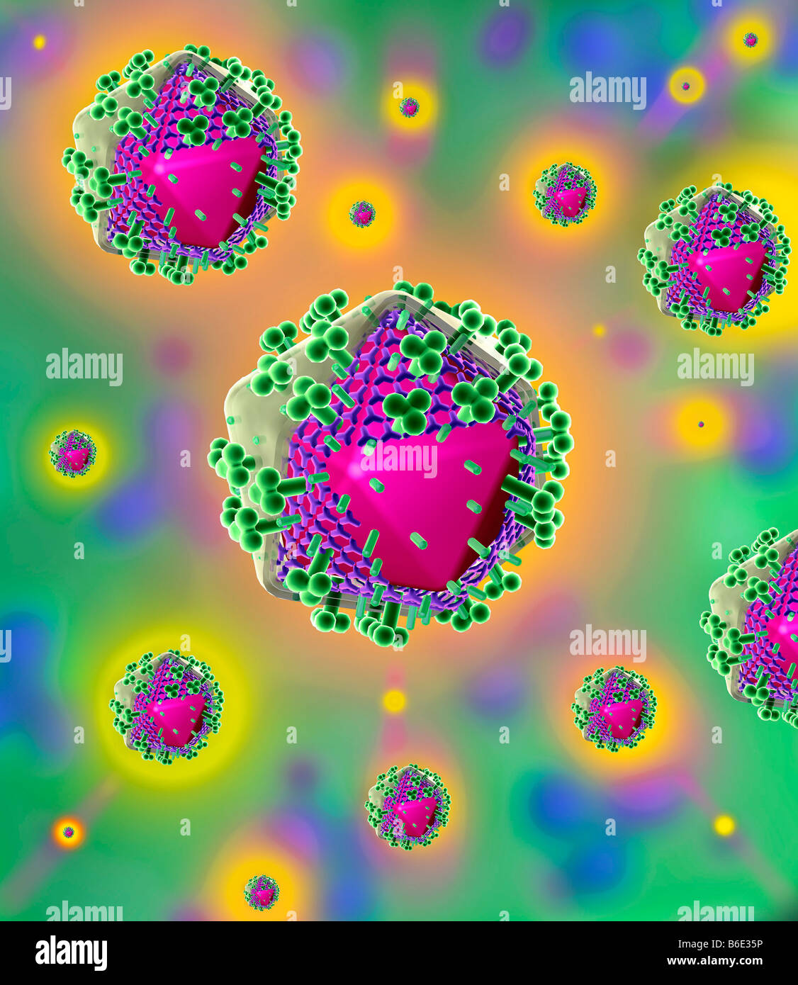 HIV-Virus-Partikel Stockfoto