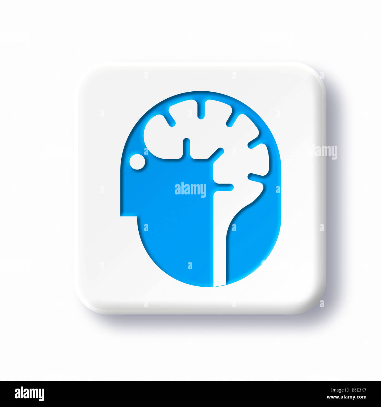 Neurologie-Symbol vor weißem Hintergrund Stockfoto