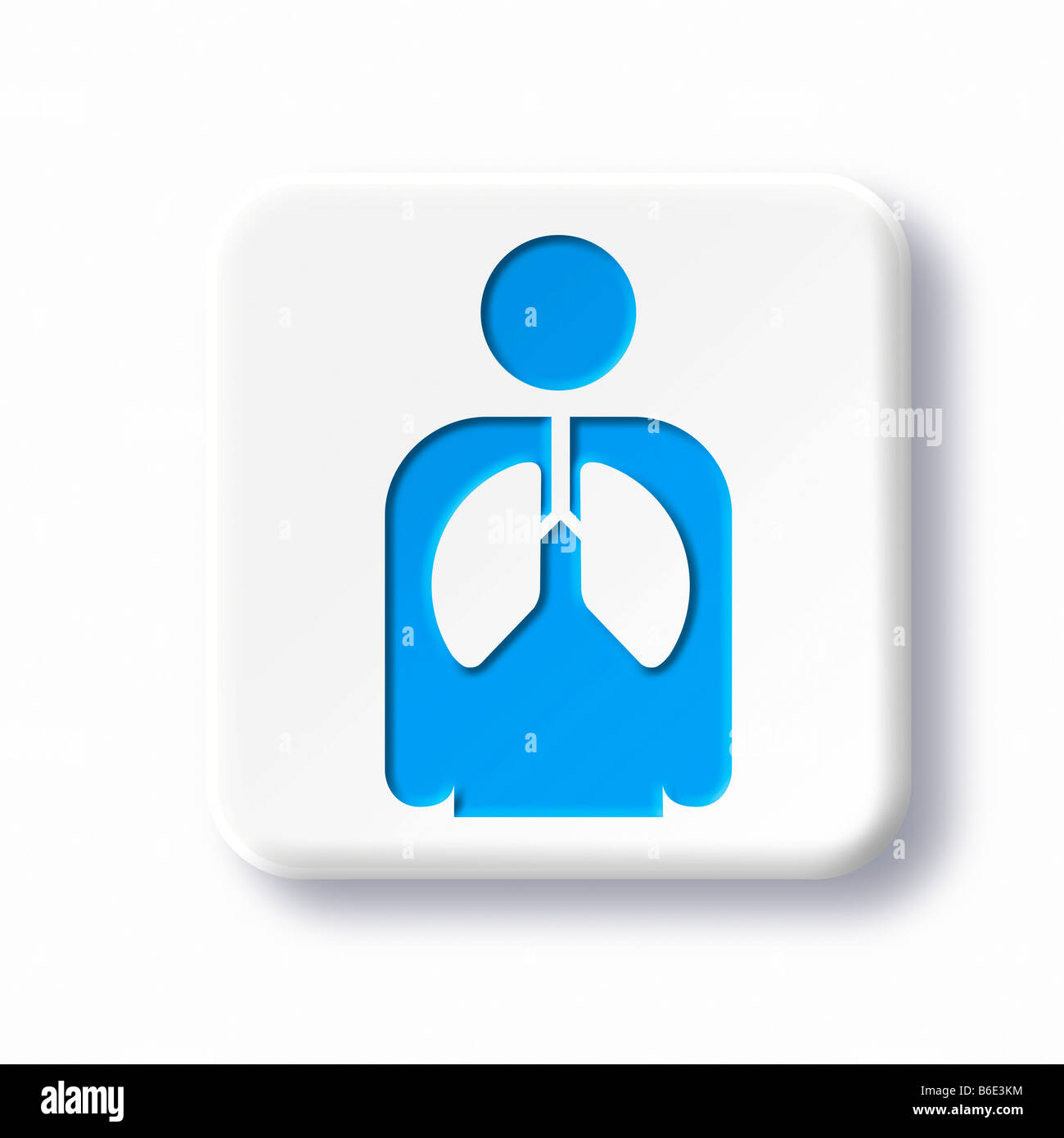 Lungenheilkunde-Symbol vor weißem Hintergrund Stockfoto