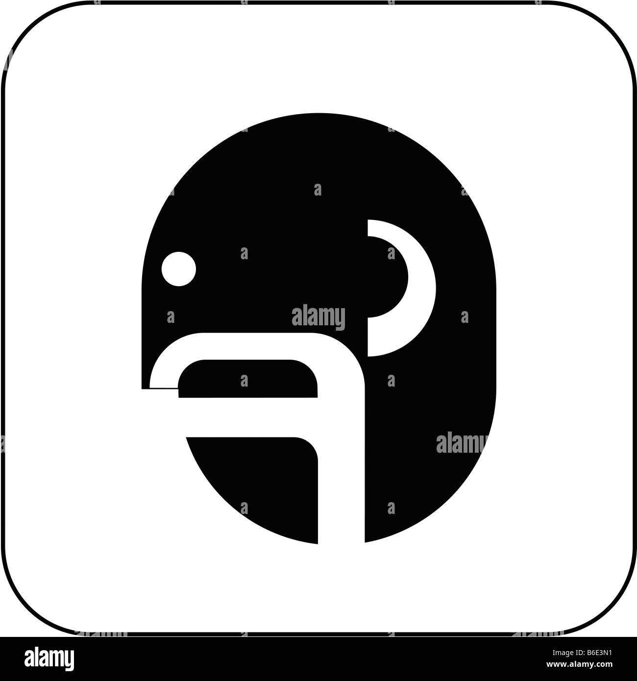 ENT (Hals-, Nasen-, Ohrenheilkunde)-Medizin-Symbol vor weißem Hintergrund Stockfoto