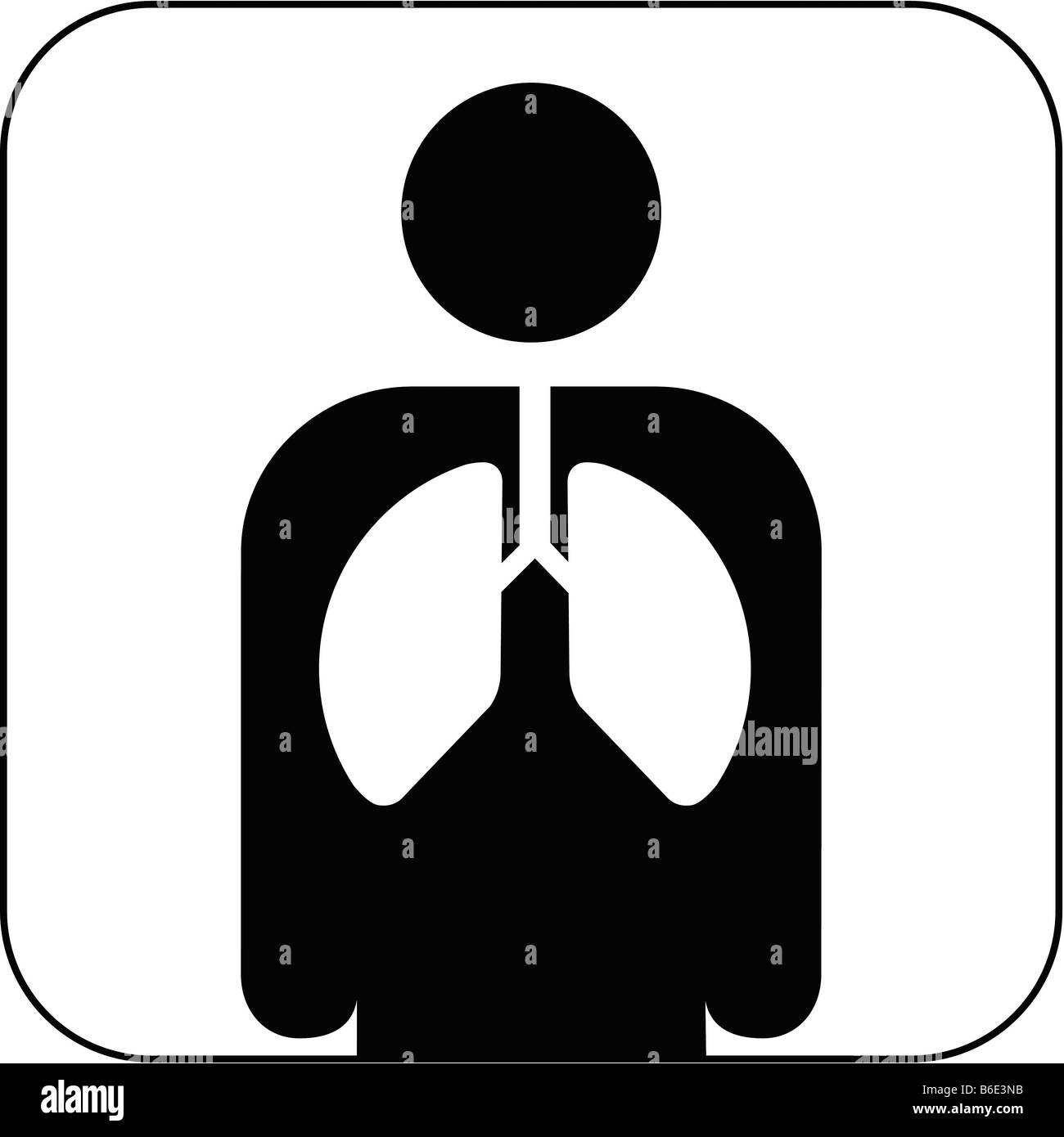 Lungenheilkunde-Symbol vor weißem Hintergrund Stockfoto