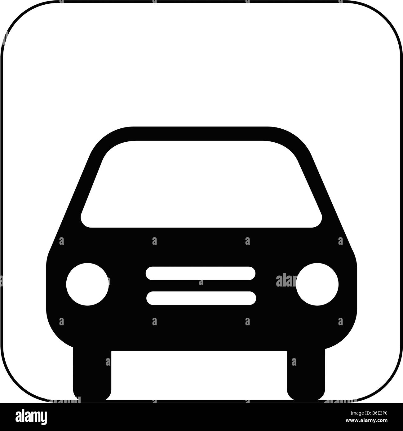 Auto-Symbol vor weißem Hintergrund Stockfoto