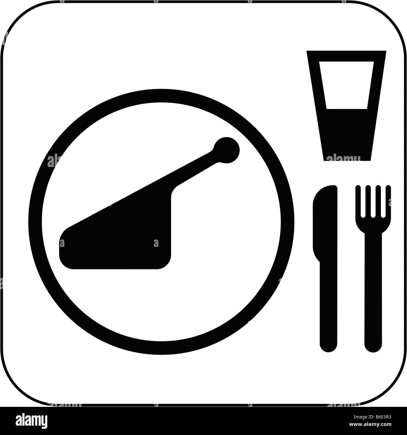 Nicht-vegetarische Mahlzeit Symbol vor weißem Hintergrund Stockfoto