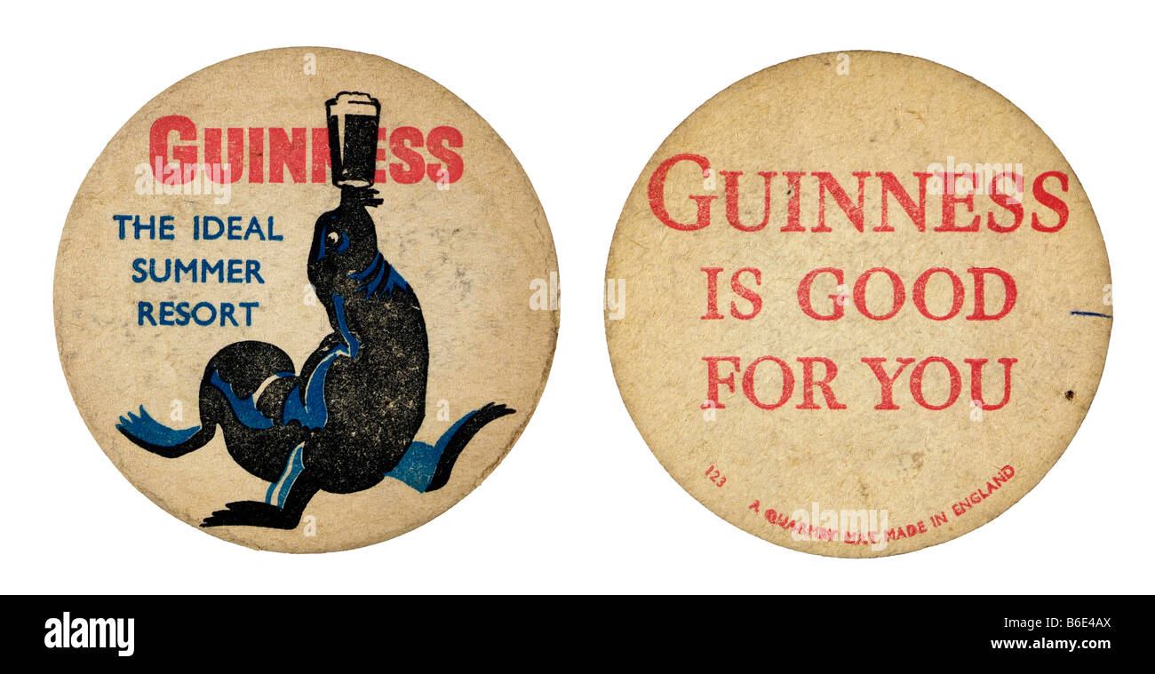 Guinness seal ideale Sommer Resort ist gut für dich simGangster Achterbahn Rest Gläser Bier trinken Gaststätten Vereinigtes Königreich Stockfoto