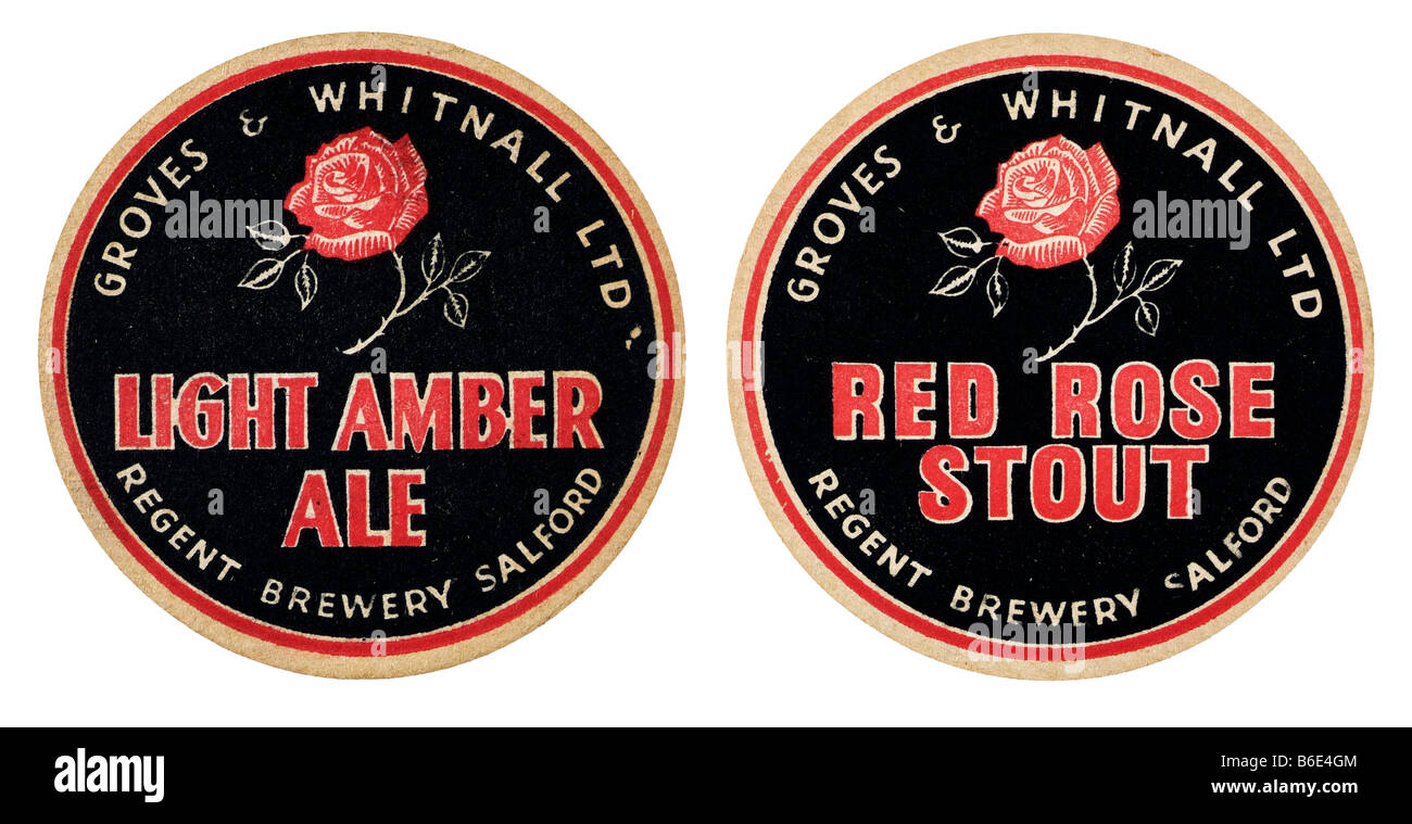Haine Whitnall ltd light amber Ale rote rose stout Regent Brauerei Salford Stockfoto