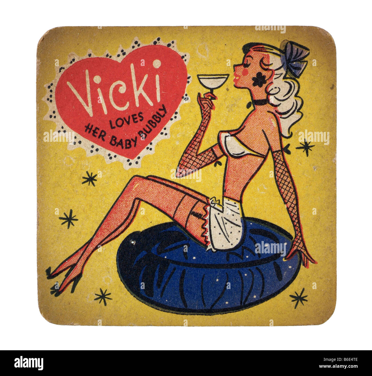 Vicki liebt ihr Baby Sekt Stockfoto