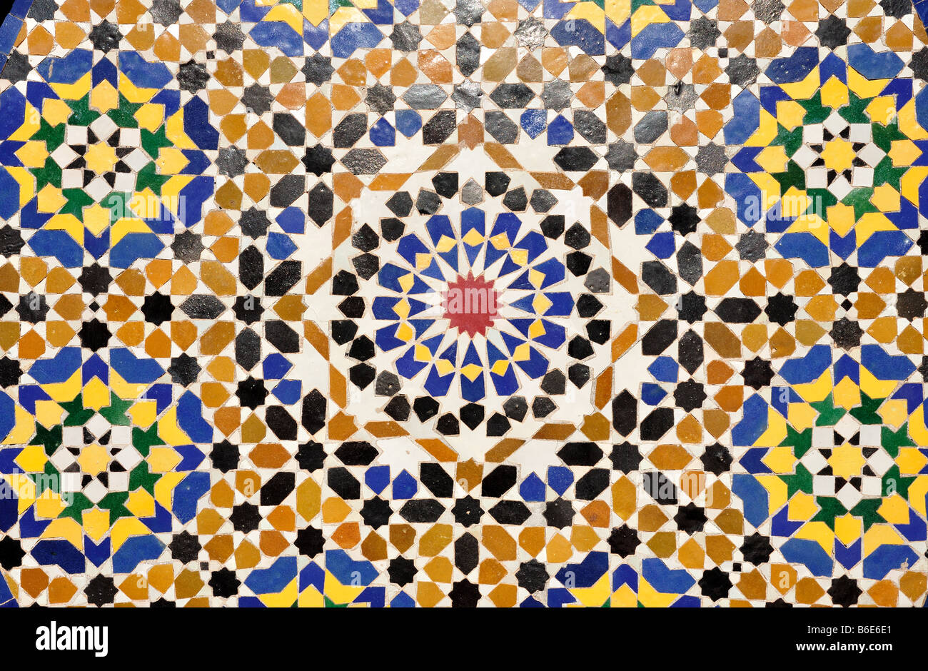 Bunte orientalische Muster in Marrakesch, Marokko Stockfoto