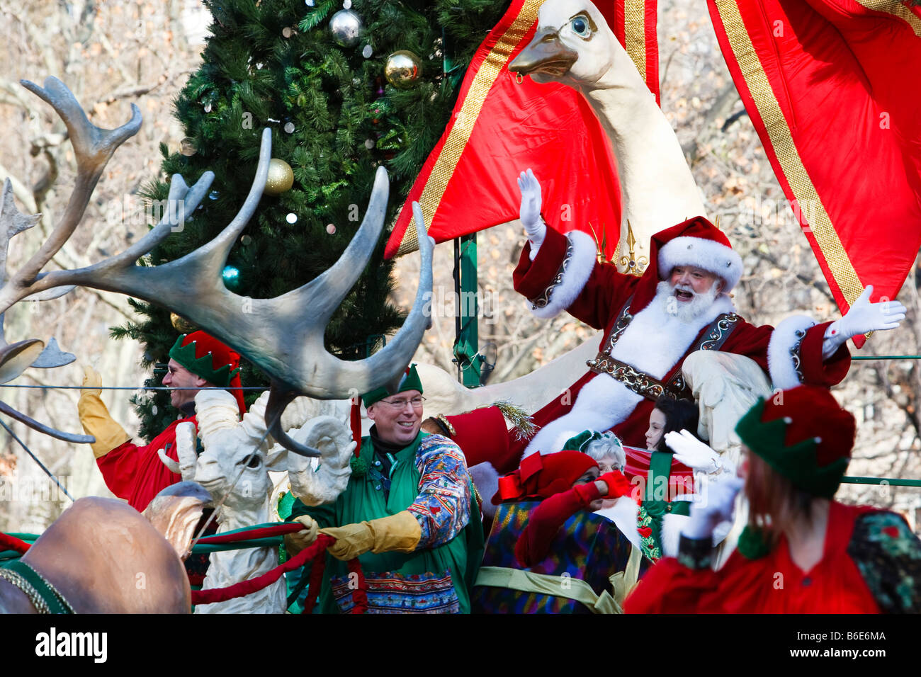 Der Weihnachtsmann besucht New York Stockfoto