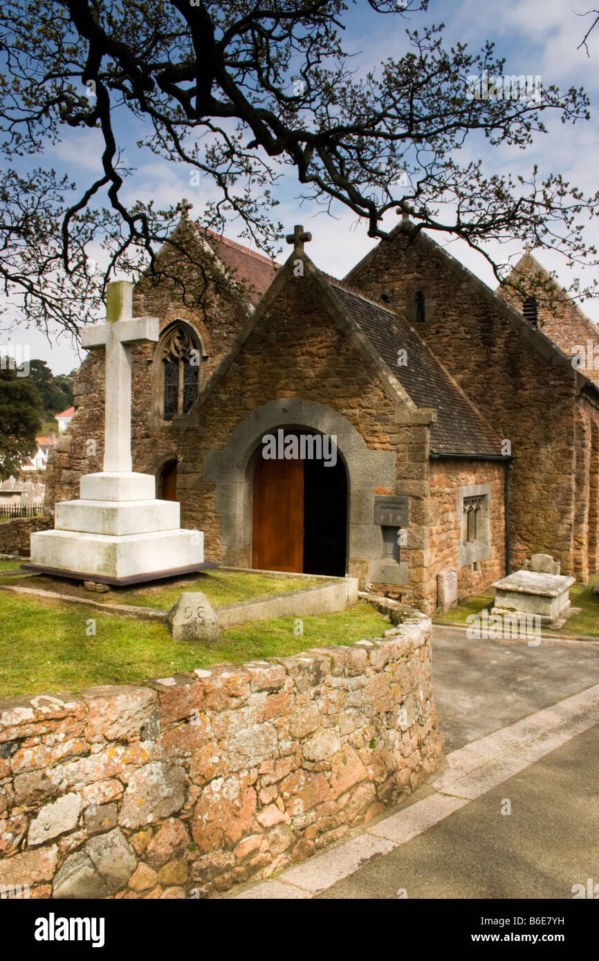 St Brelade Pfarrkirche, Jersey, Kanalinseln. Teil der Diözese von Winchester. Stockfoto