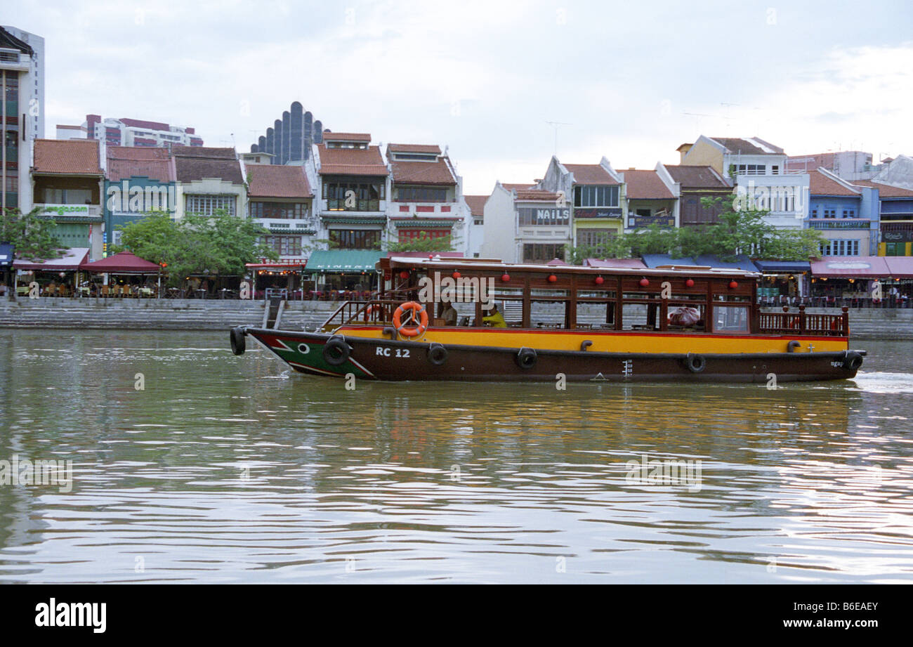 Boat Quay, Singapore River, Singapur Stockfoto