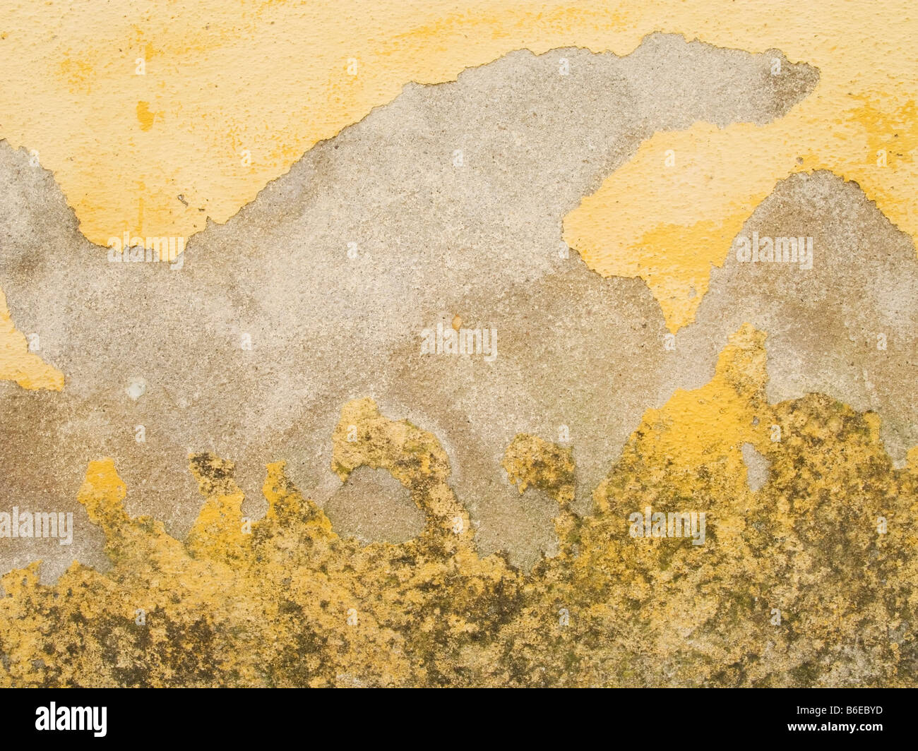 Alt und verschimmelt verkratzte Wand. Grunge Hintergrundelement. Stockfoto