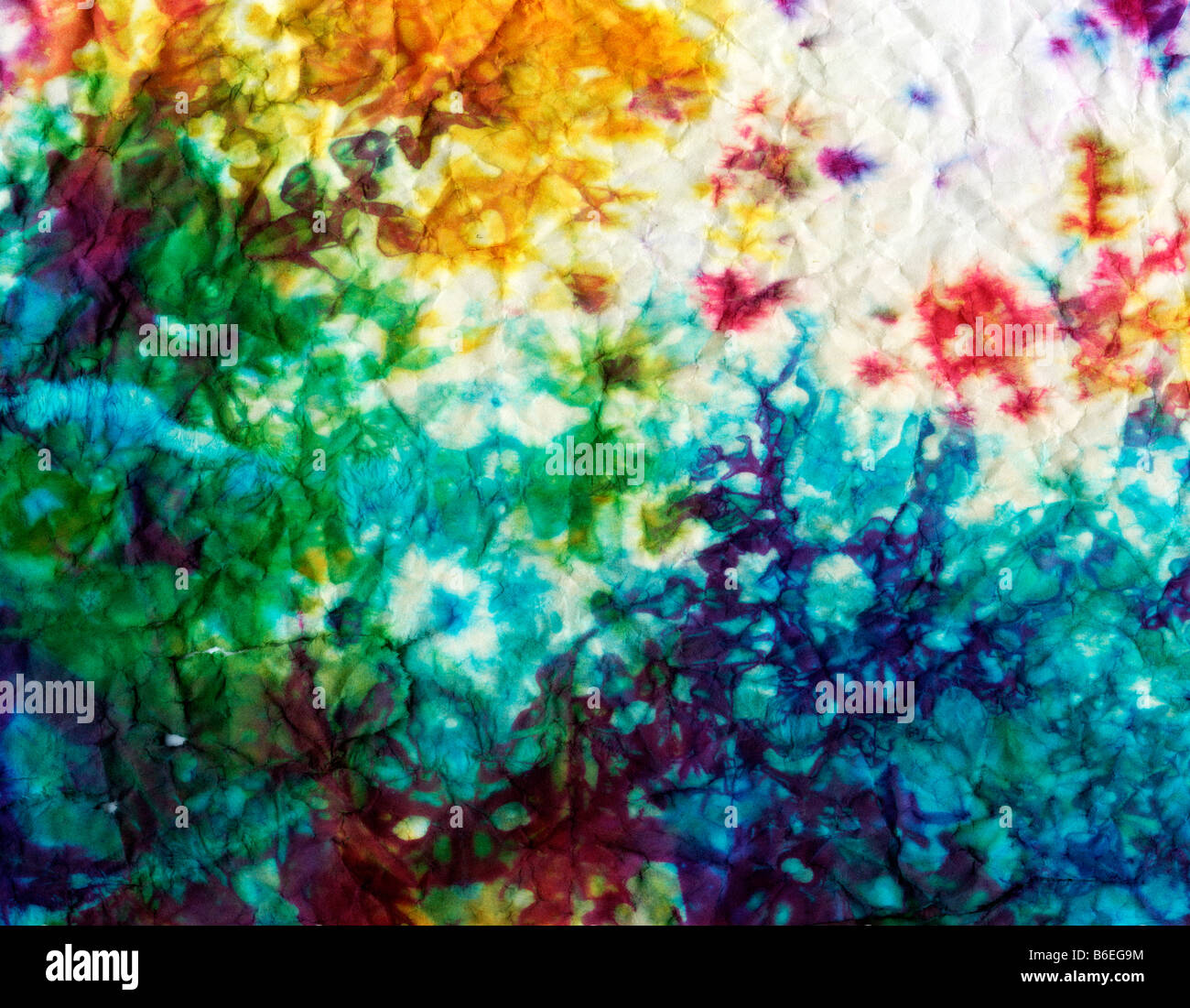 Tie Dye Muster auf Material Stockfoto