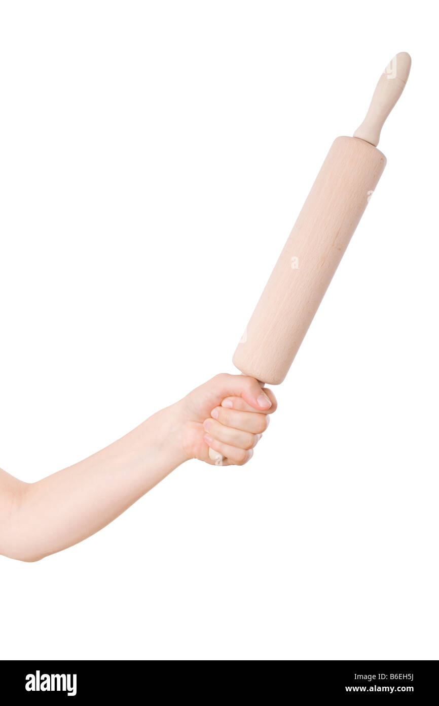 Hand mit einem Küchenpapier. Häusliche Gewalt-Konzept. Stockfoto