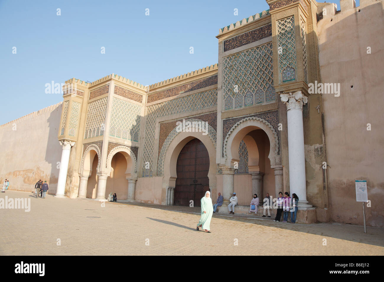 Bab Mansour Gate, Ort el-Hedim, Meknès, Marokko, Afrika Stockfoto