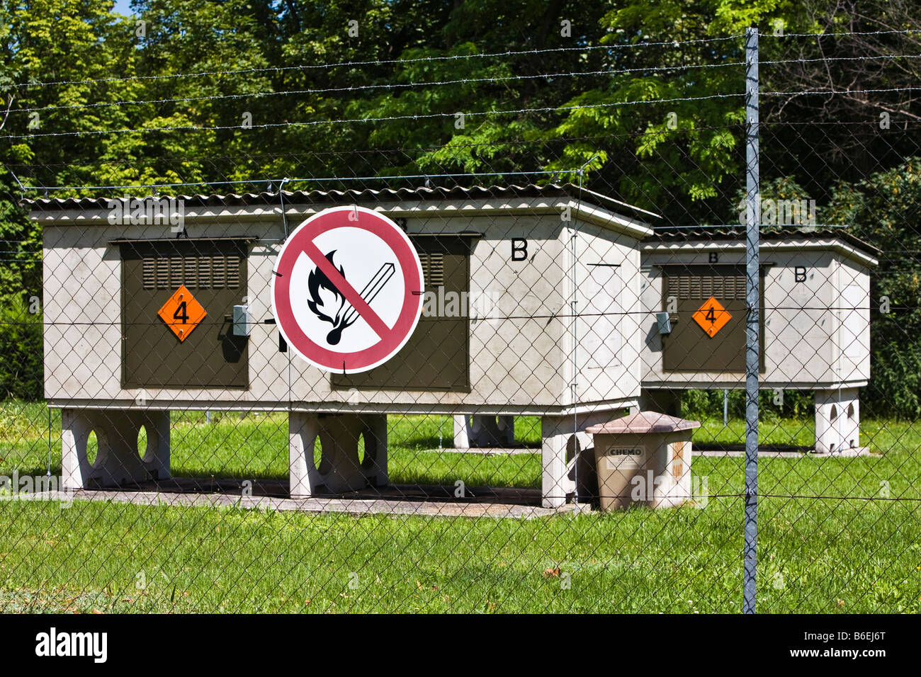 Munitionslager des österreichischen Bundeswehr Stockfoto