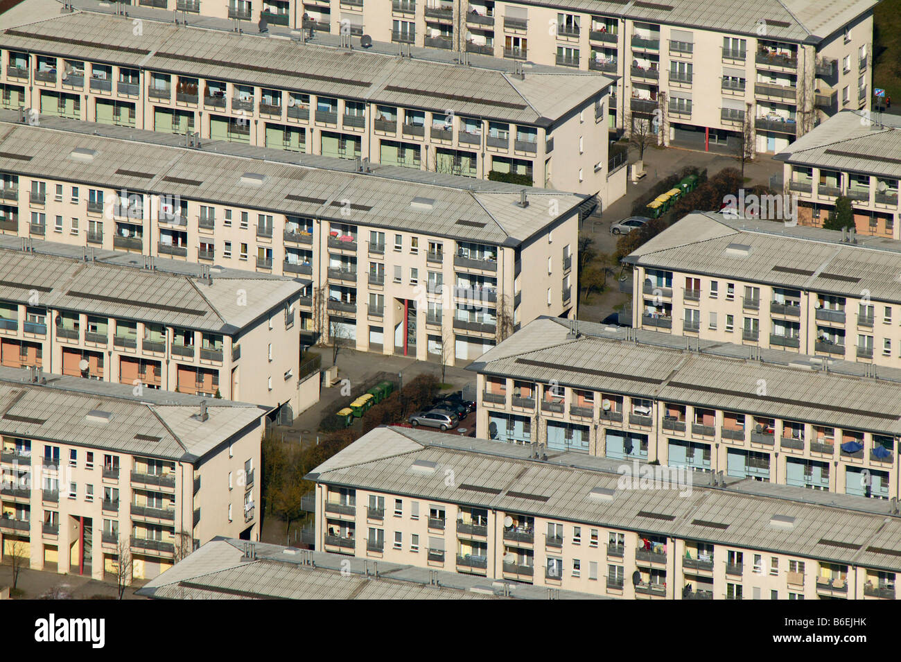 Luftaufnahme des Prosperpark Estate, Bottrop, Ruhrgebiet, Nordrhein-Westfalen, Deutschland, Europa Stockfoto