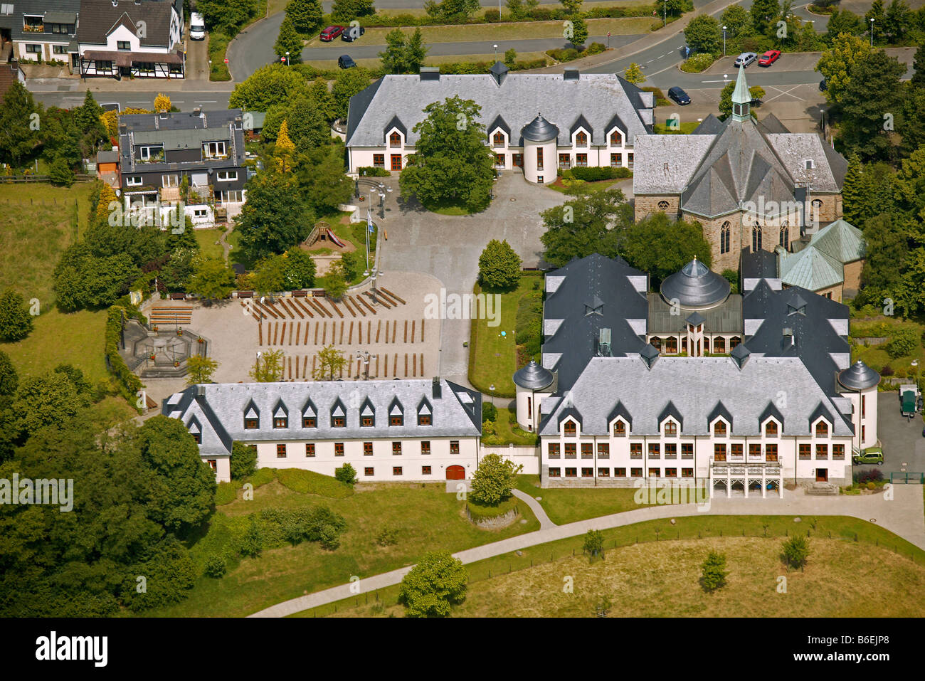 Luftaufnahme des ein Zisterzienserkloster, Bochum, Ruhrgebiet, Nordrhein-Westfalen, Deutschland, Europa Stockfoto
