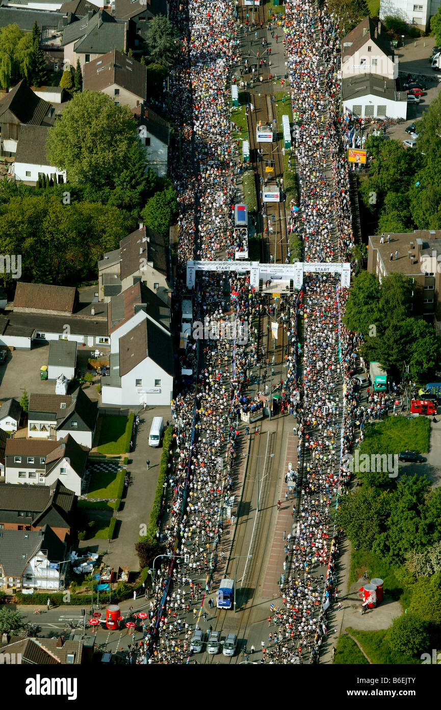 Luftbild, Ruhr-Marathon in Wattenscheid, Ruhrgebiet, Nordrhein-Westfalen, Deutschland, Europa Stockfoto