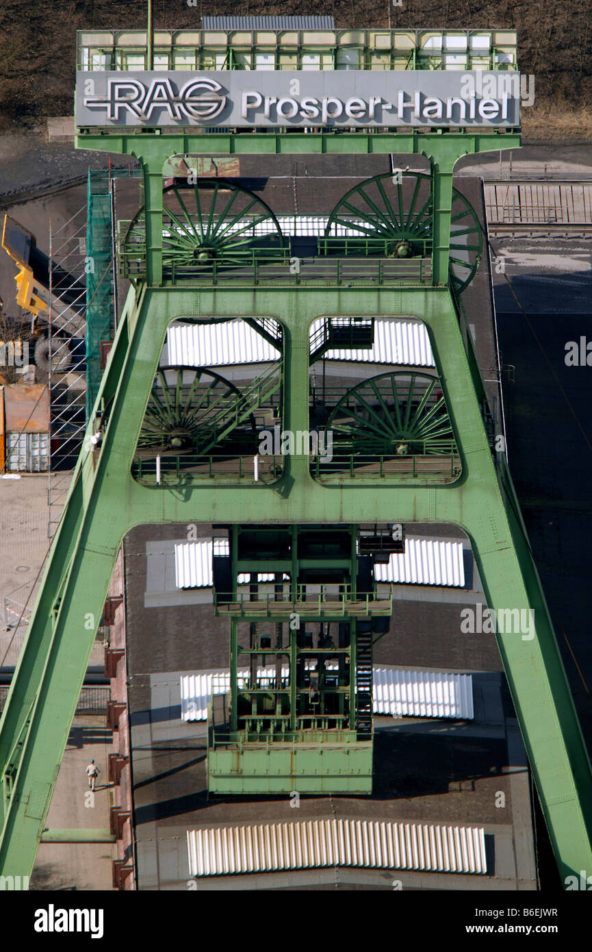 Luftbild des Prosper-Haniel mine, Bottrop, Ruhrgebiet, Nordrhein-Westfalen, Deutschland, Europa Stockfoto