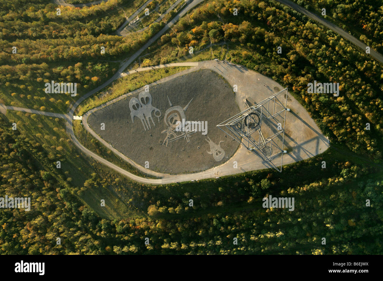 Luftbild des Tetraeders mit Außerirdischen, Bottrop, Ruhrgebiet, Nordrhein-Westfalen, Deutschland, Europa Stockfoto