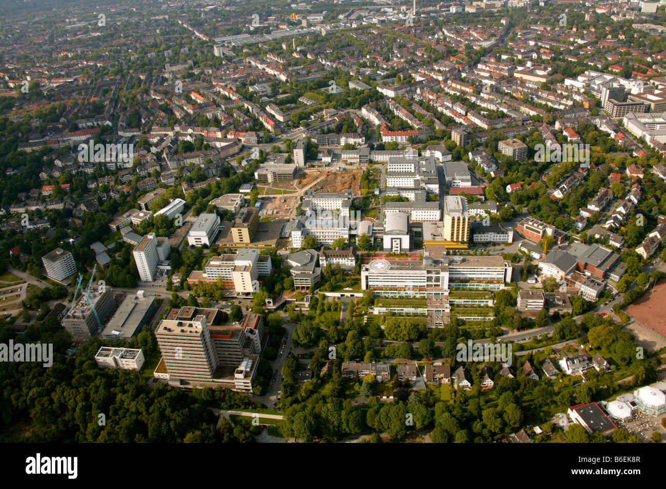 Luftbild, Universitätsklinik, Essen, Ruhrgebiet, Nordrhein-Westfalen, Deutschland, Europa Stockfoto