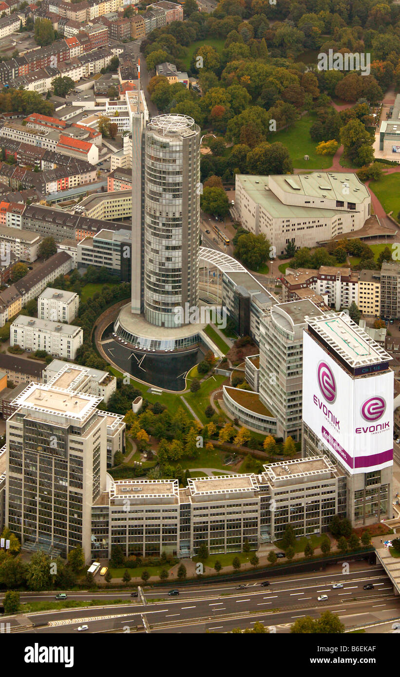 Luftbild der ehemaligen RAG Gruppenbildung unter dem neuen Firmennamen EVONIK, den Kopf Vierteln der Evonik Industries AG, E Stockfoto