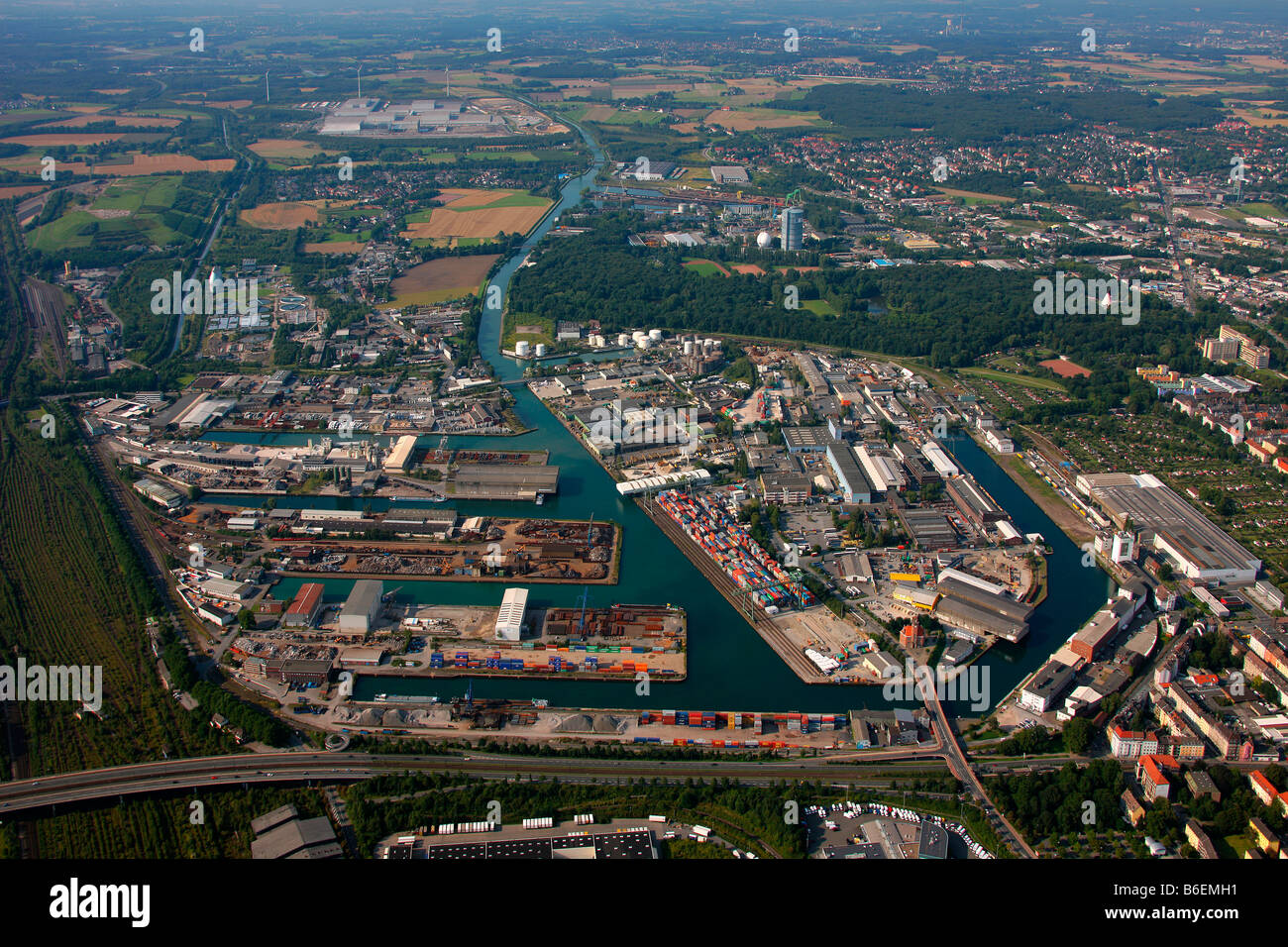 Luftbild, Hafen, Dortmund, Ruhrgebiet, Nordrhein-Westfalen, Deutschland, Europa Stockfoto