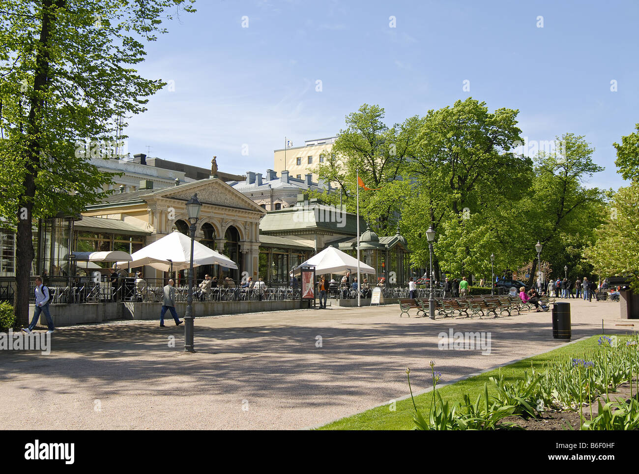 Esplanade in der Innenstadt von Helsinki, Finnland, Helsinki Stockfoto