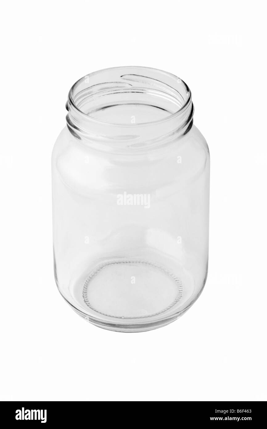 Leere Glas auf weißem Hintergrund Stockfoto