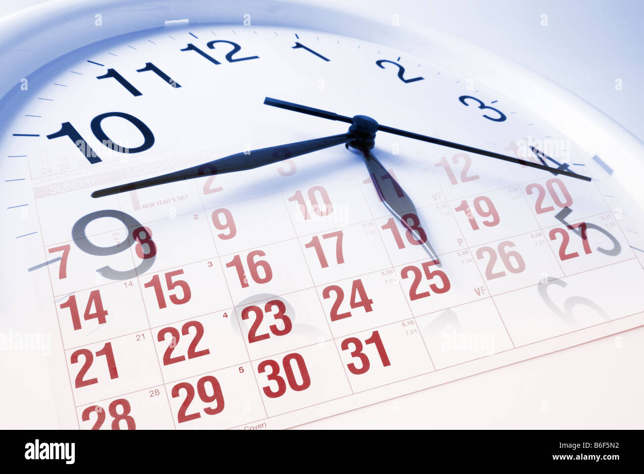 Uhr und Kalender Stockfotografie - Alamy