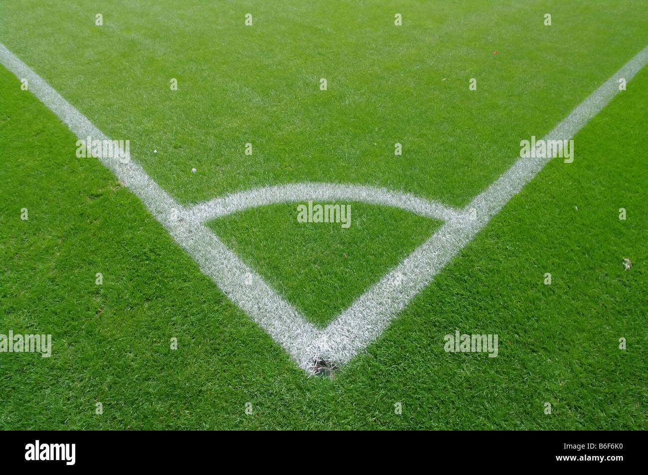 Fussballplatz Nahaufnahmen Von Markierungen Stockfotografie Alamy